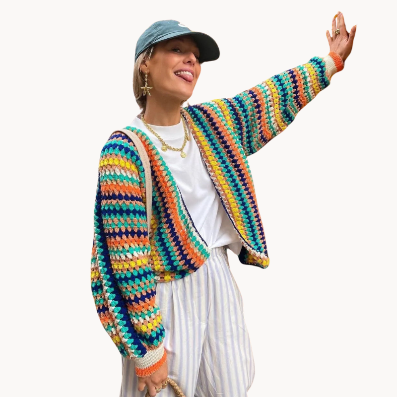 Daria | Veste en tricot colorée et ludique pour femmes