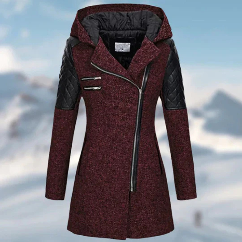 Aurore | Manteau d'hiver long et chaud pour femmes avec capuche