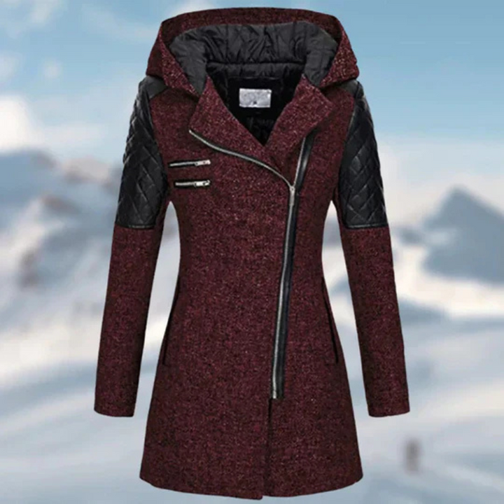 Aurore | Manteau d'hiver long et chaud pour femmes avec capuche