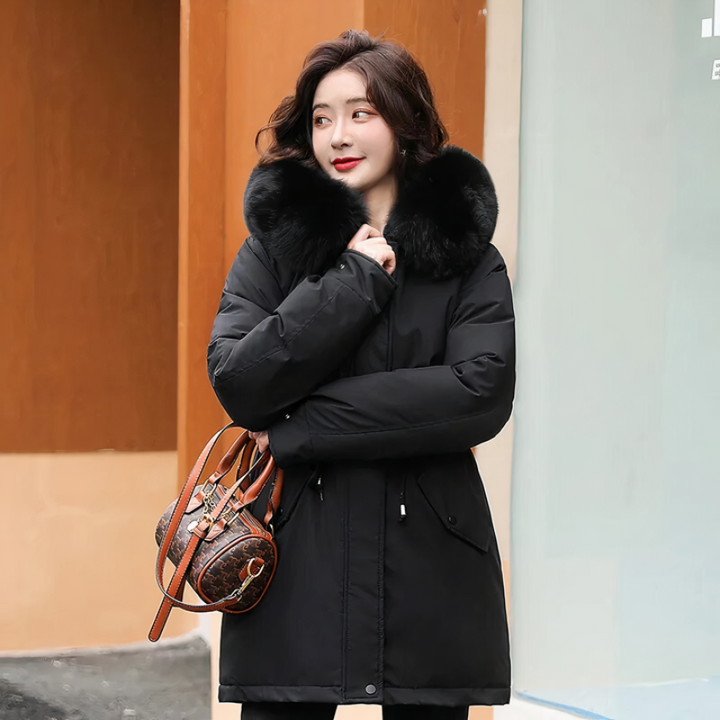 Sophia | Élégant col en fourrure Parka femme stylée