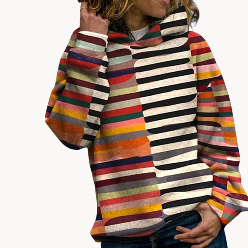 Jitka | Sweat à capuche multicolore tendance pour femmes