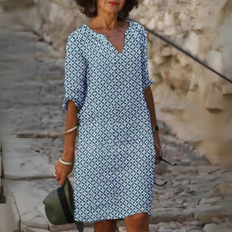 Hélène | Robe Midi Femme Schicker Leichter Fluss