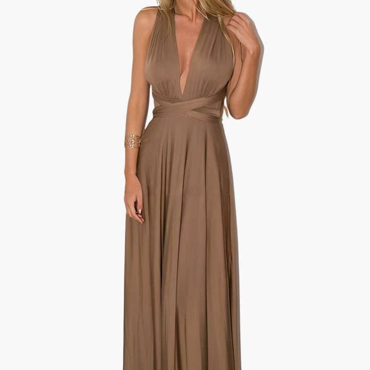 Robe de soirée avec décolleté en V - Style femme pour les nuits de gala