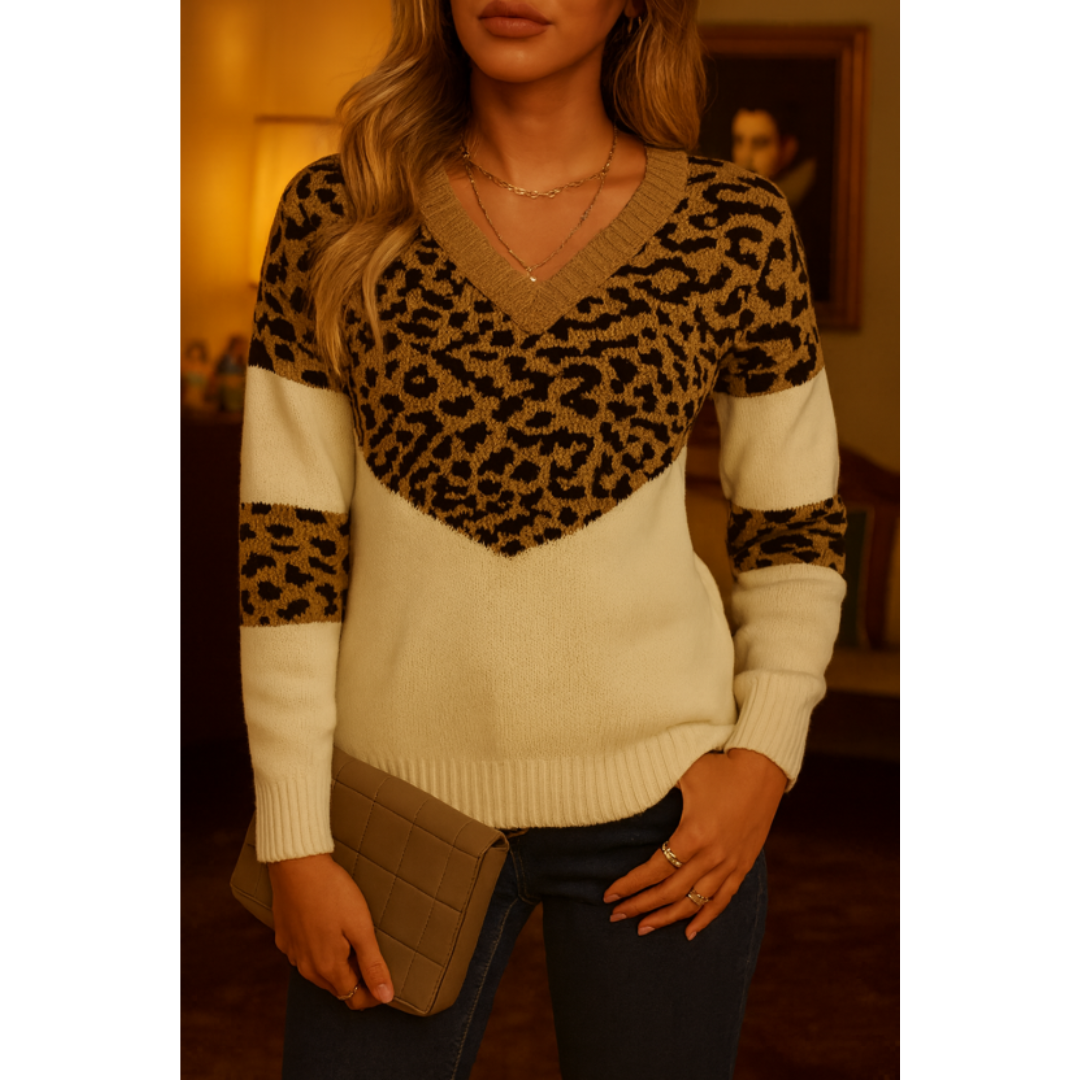 Pull en tricot à la mode pour femmes | Décolleté en V