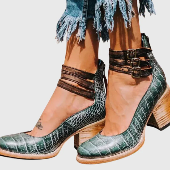 Helene | Bottes à talons blocs pour femmes avec boucle