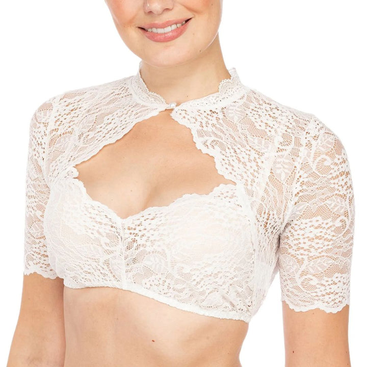 Hannah - Blouse dirndl avec motif en dentelle et décolleté séduisant pour Oktoberfest