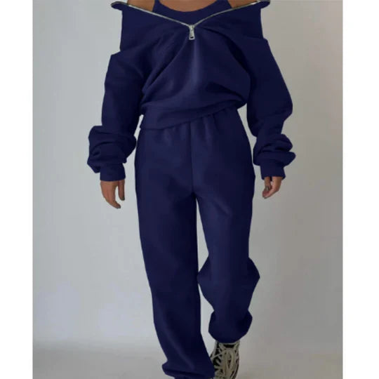 Elsiem | ensemble de sport confortable pour femmes | fermeture éclair