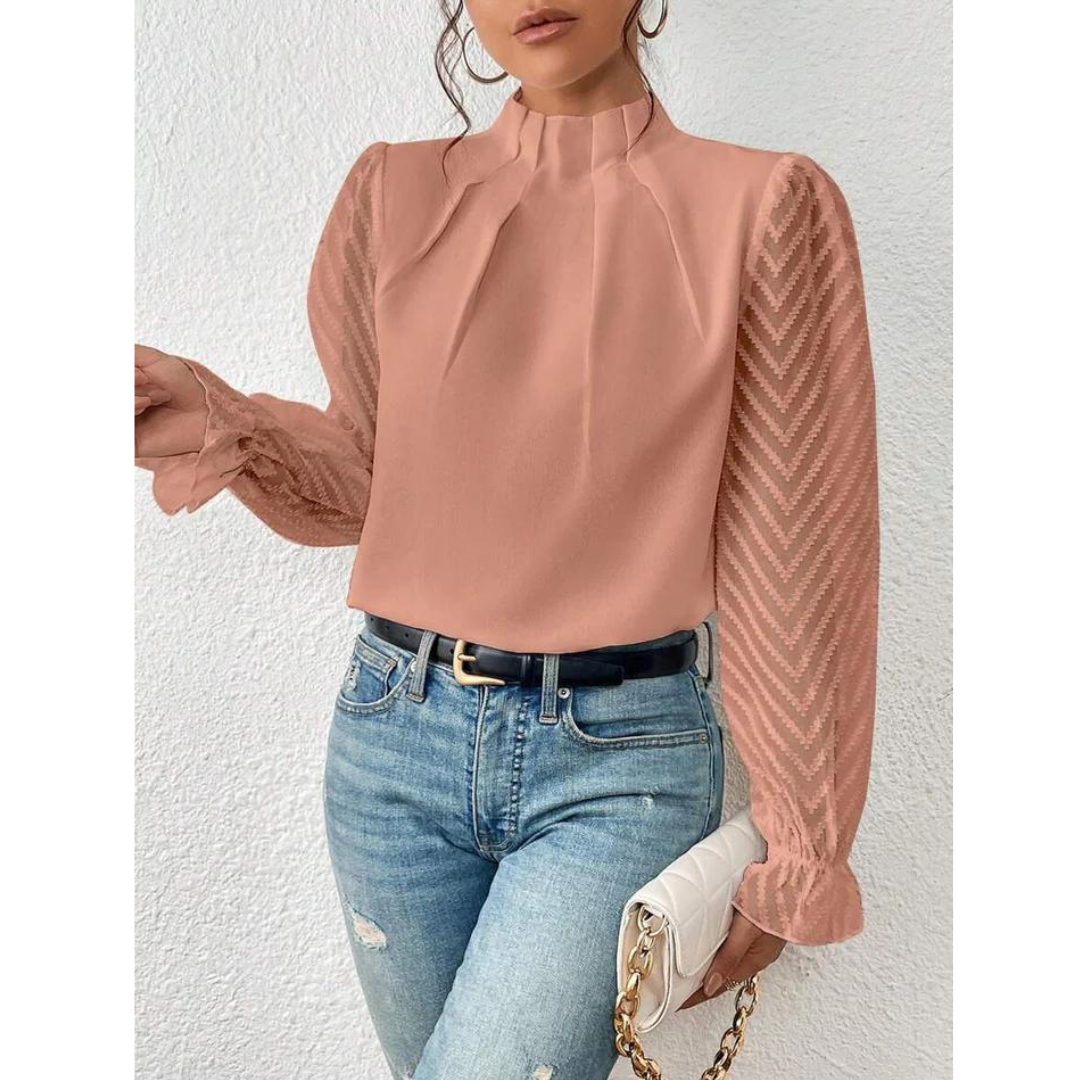 Blouse Femme Décontractée Col Roulé | Manches Longues