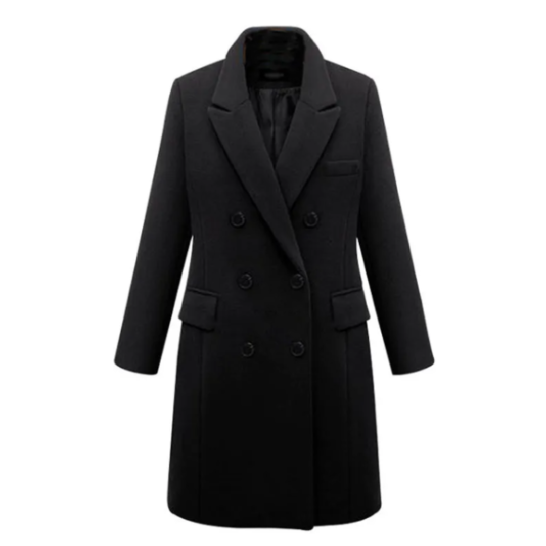 Manteau long pour femmes à double boutonnage