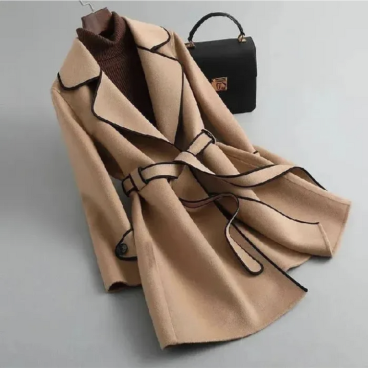 Manteau long élégant avec ceinture pour femmes