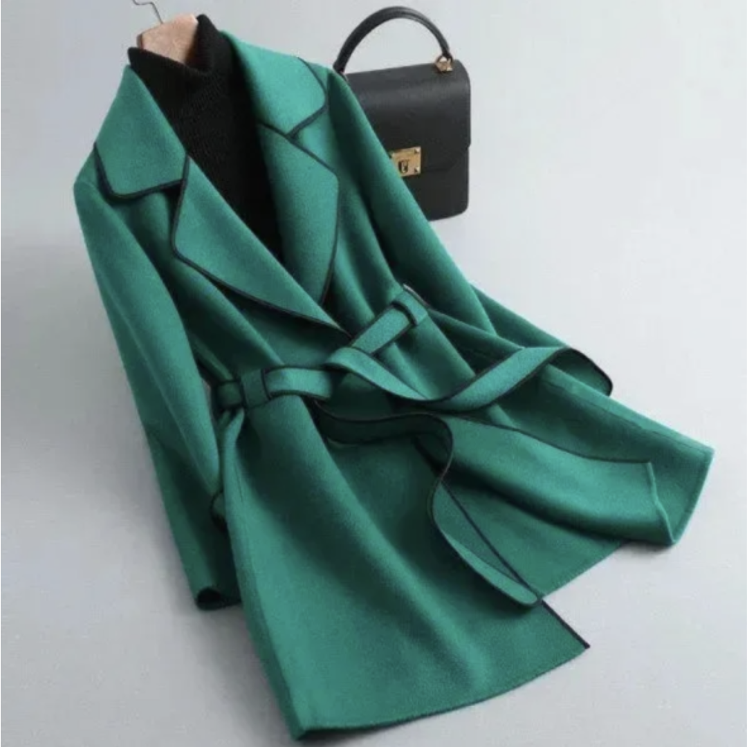 Manteau long élégant avec ceinture pour femmes