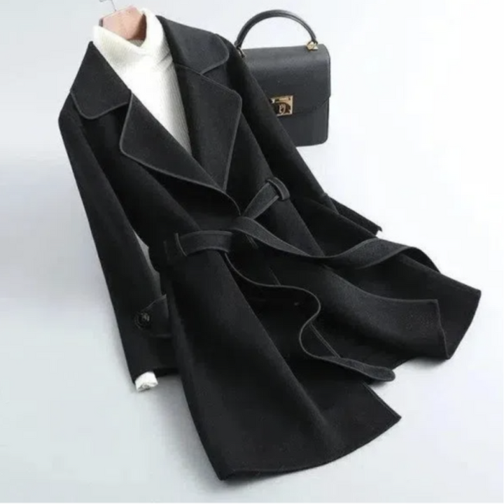 Manteau long élégant avec ceinture pour femmes