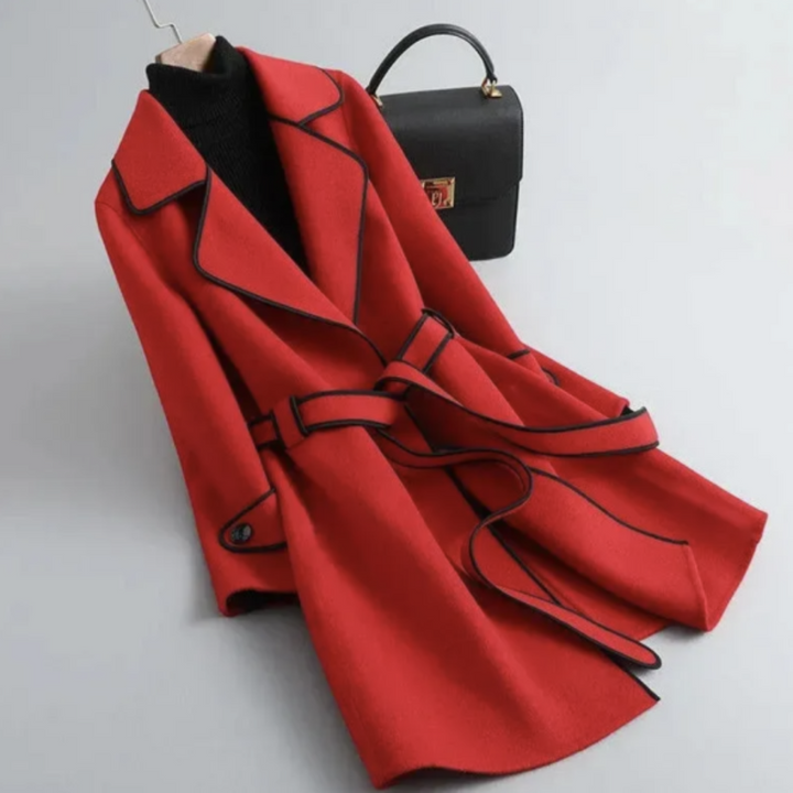 Manteau long élégant avec ceinture pour femmes