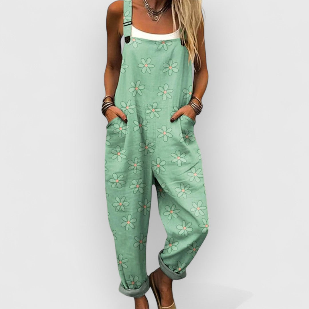 Blythe | Combinaison Vintage Florale à Jambes Larges pour Femmes