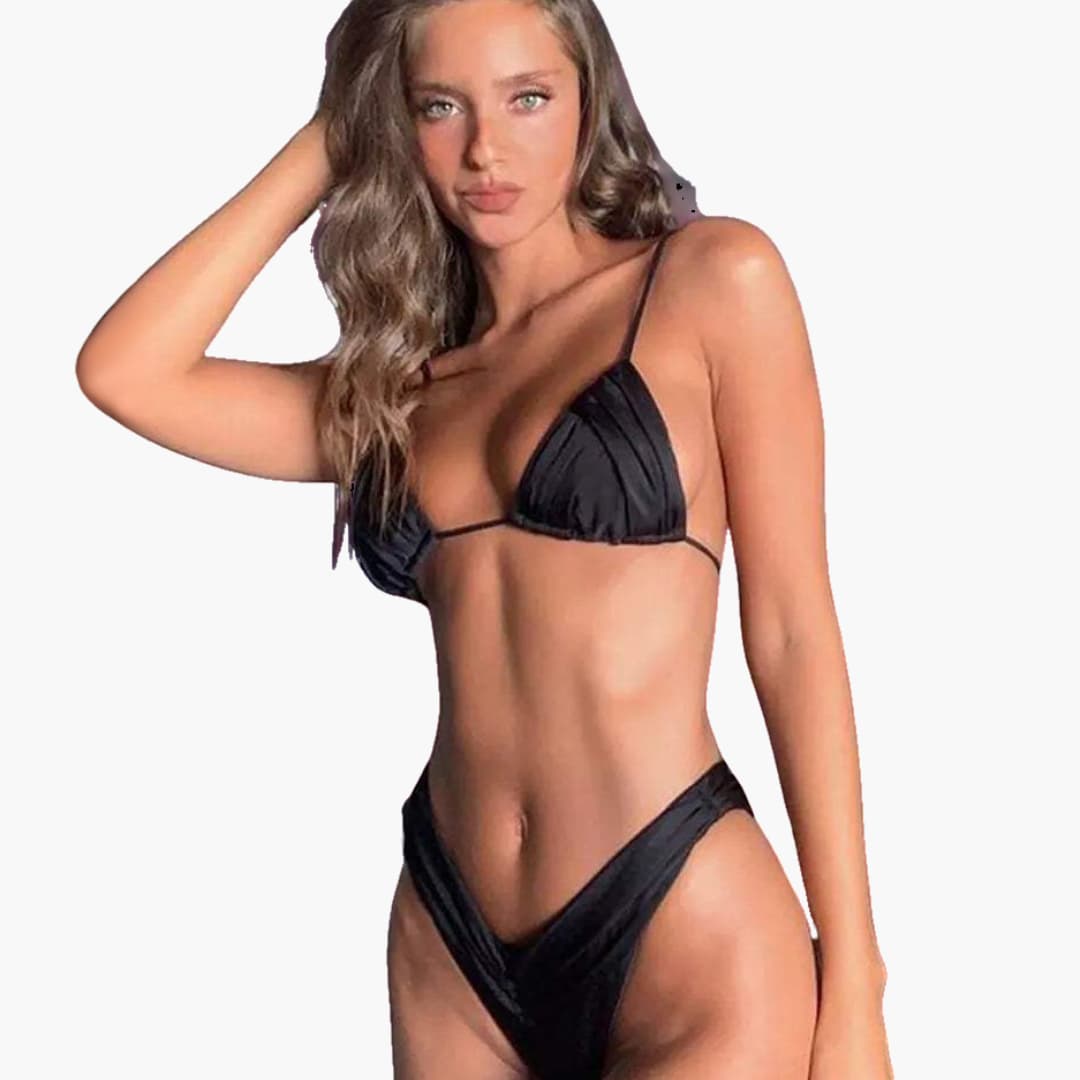 Ensemble de bikini pour femmes avec haut triangle et bas de bikini taille haute