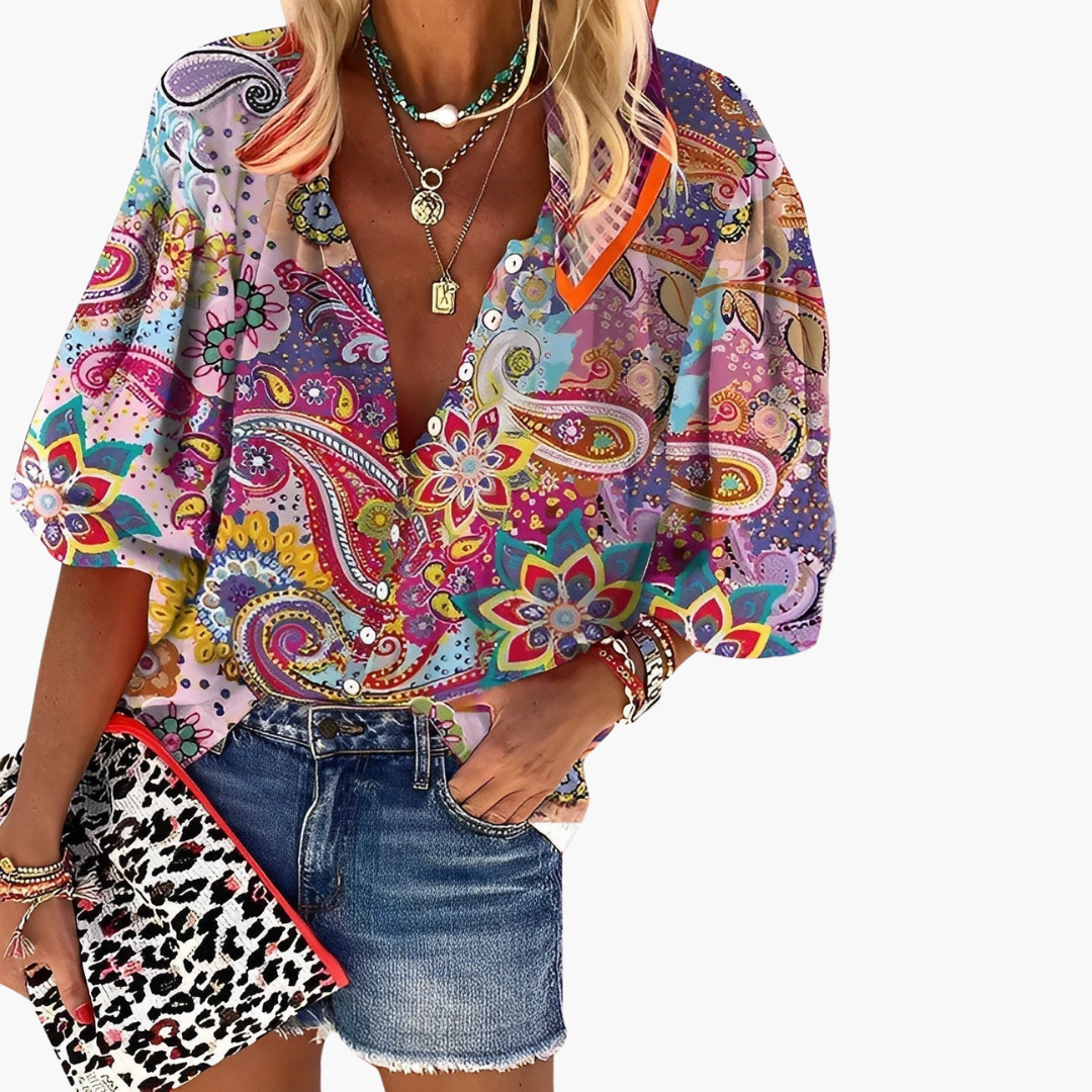 Chemise Mandala-Print pour Femmes - T-Shirt Boho Yoga