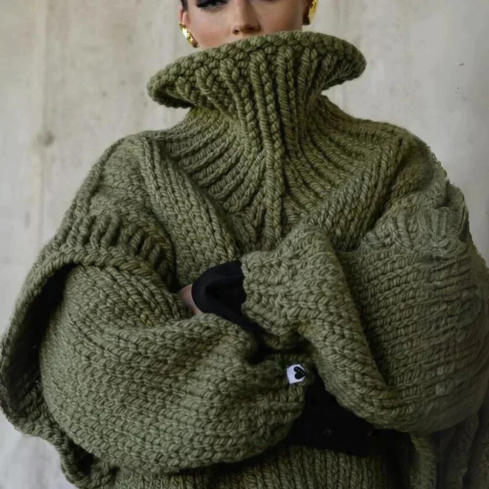 Pull à col roulé surdimensionné et douillet pour femmes | Hiver