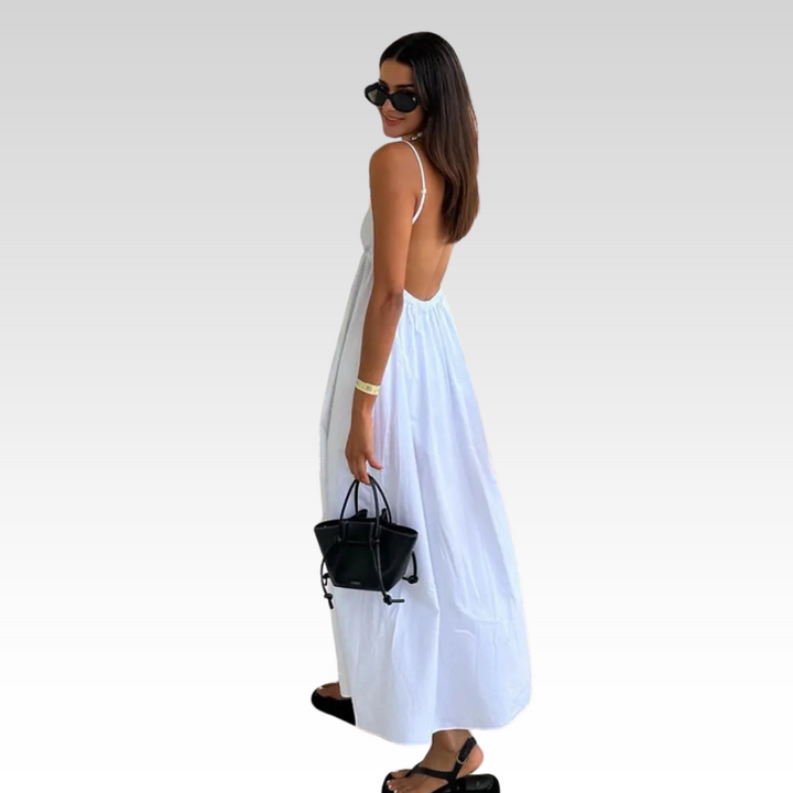 Klaudia | Robe Midi de Vacances Blanche