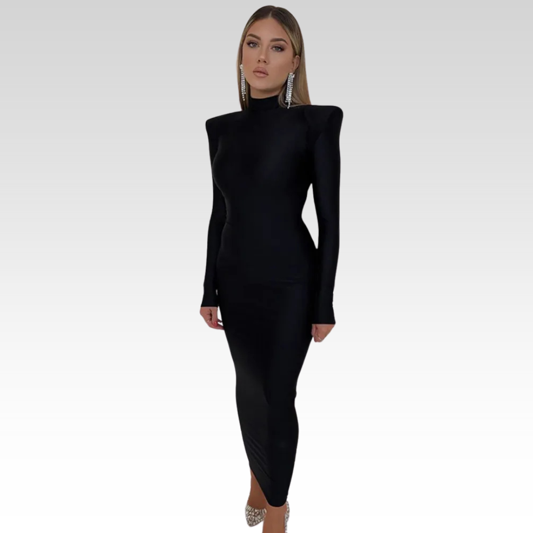 Kyra | Robe maxi avec col roulé
