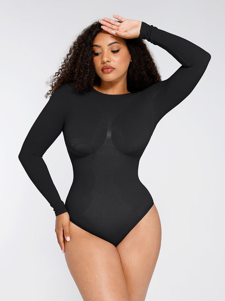 Body tanga ventre plat à manches longues