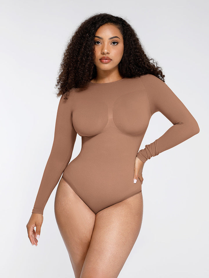 Body tanga ventre plat à manches longues