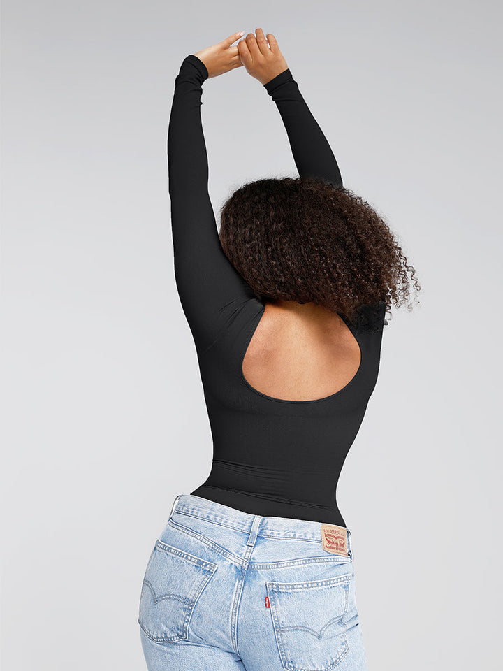 Body tanga ventre plat à manches longues