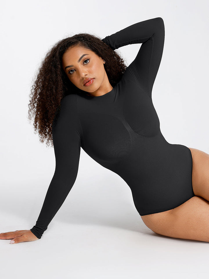 Body tanga ventre plat à manches longues