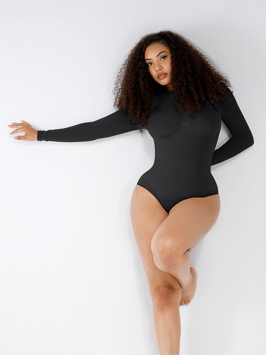 Body tanga ventre plat à manches longues