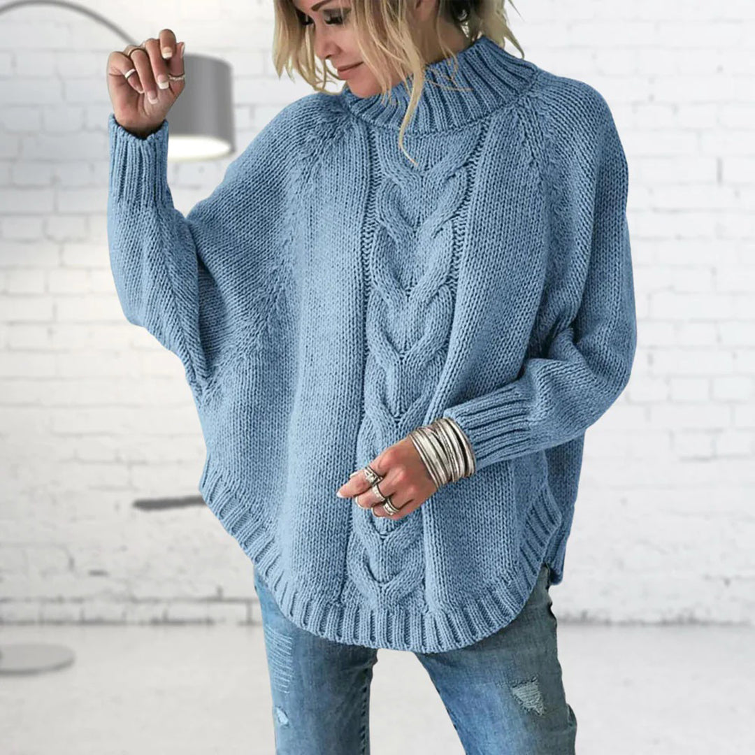 Pull en tricot à coupe décontractée pour femmes | Col roulé