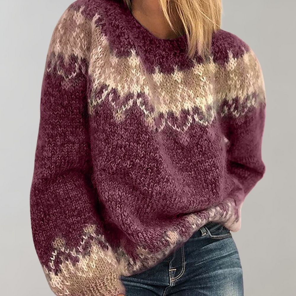 Pull en Tricot Épais Confortable pour Femmes | Col Rond