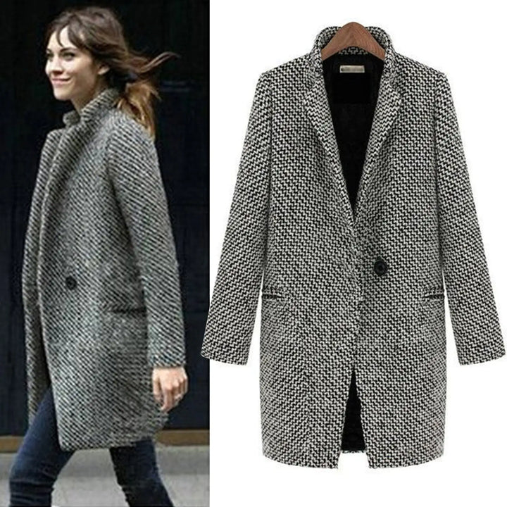 Manteau à chevrons élégant, moderne et flatteur pour femmes