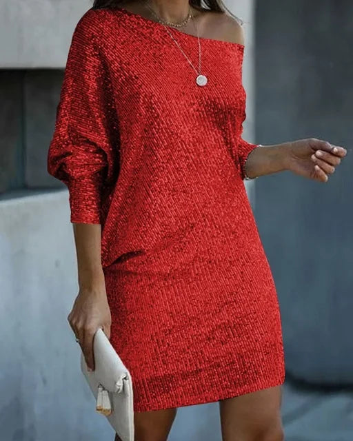 Sara | Robe mini glamour sans épaules