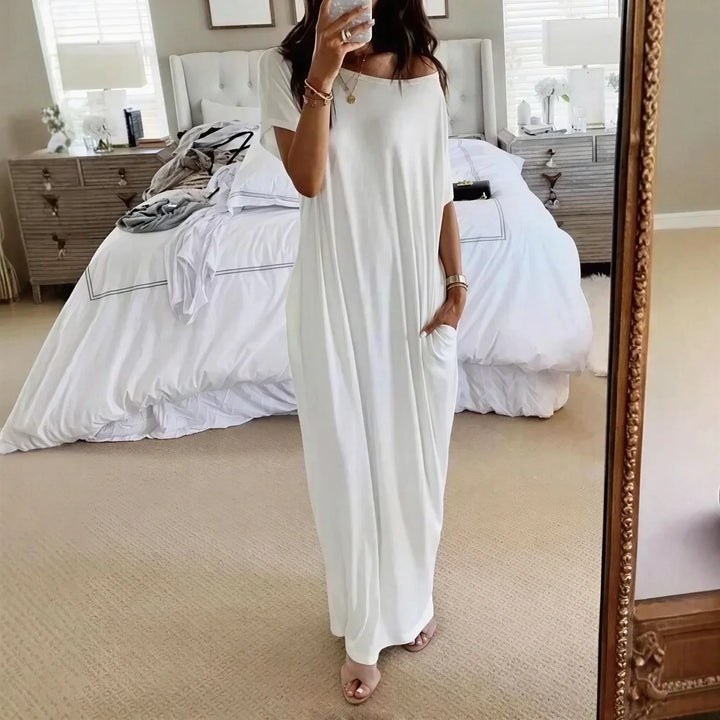 Robe Maxi Daphne™ avec décolleté large et poches latérales