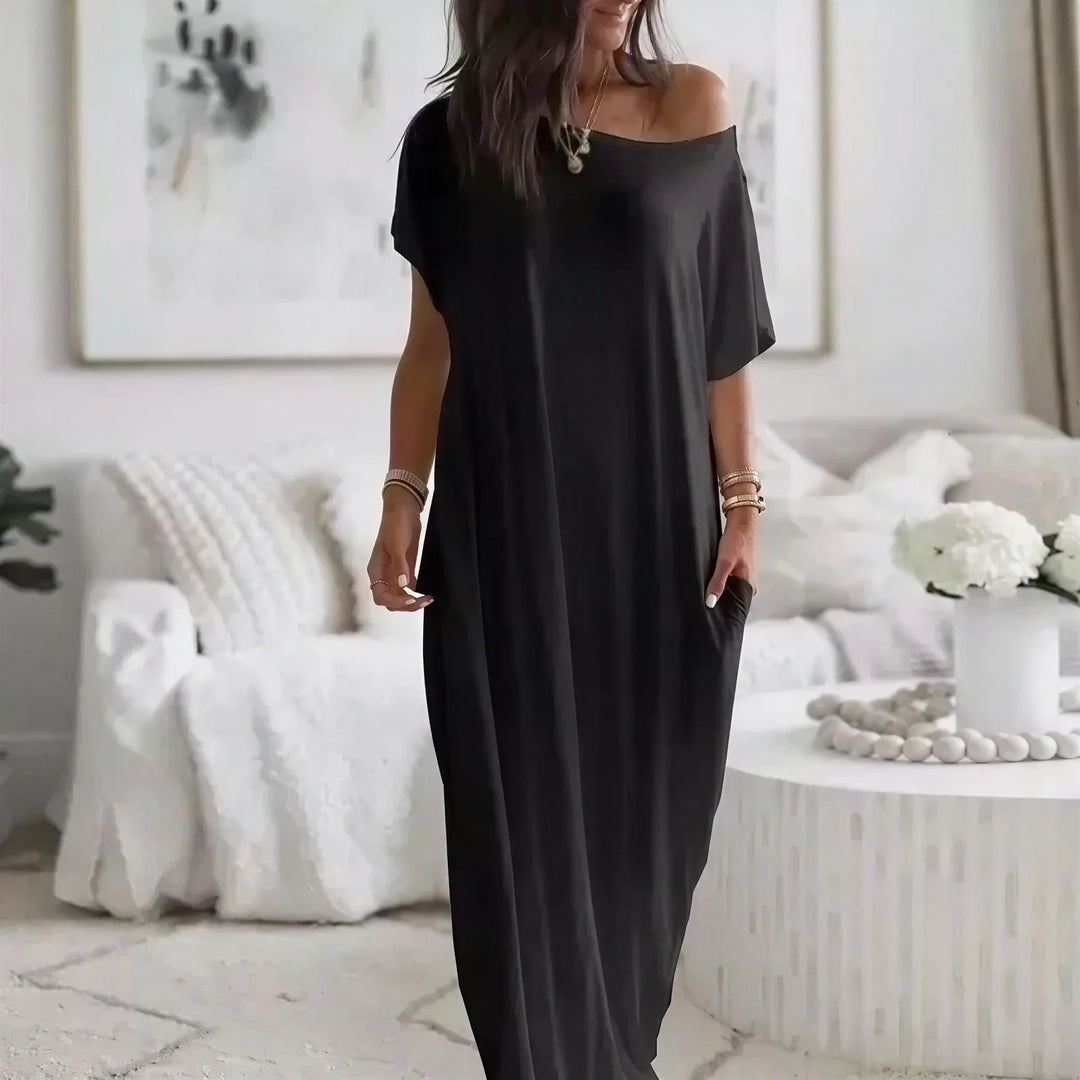Robe Maxi Daphne™ avec décolleté large et poches latérales