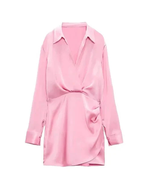 Sabine | Robe de soirée en satin avec décolleté en V