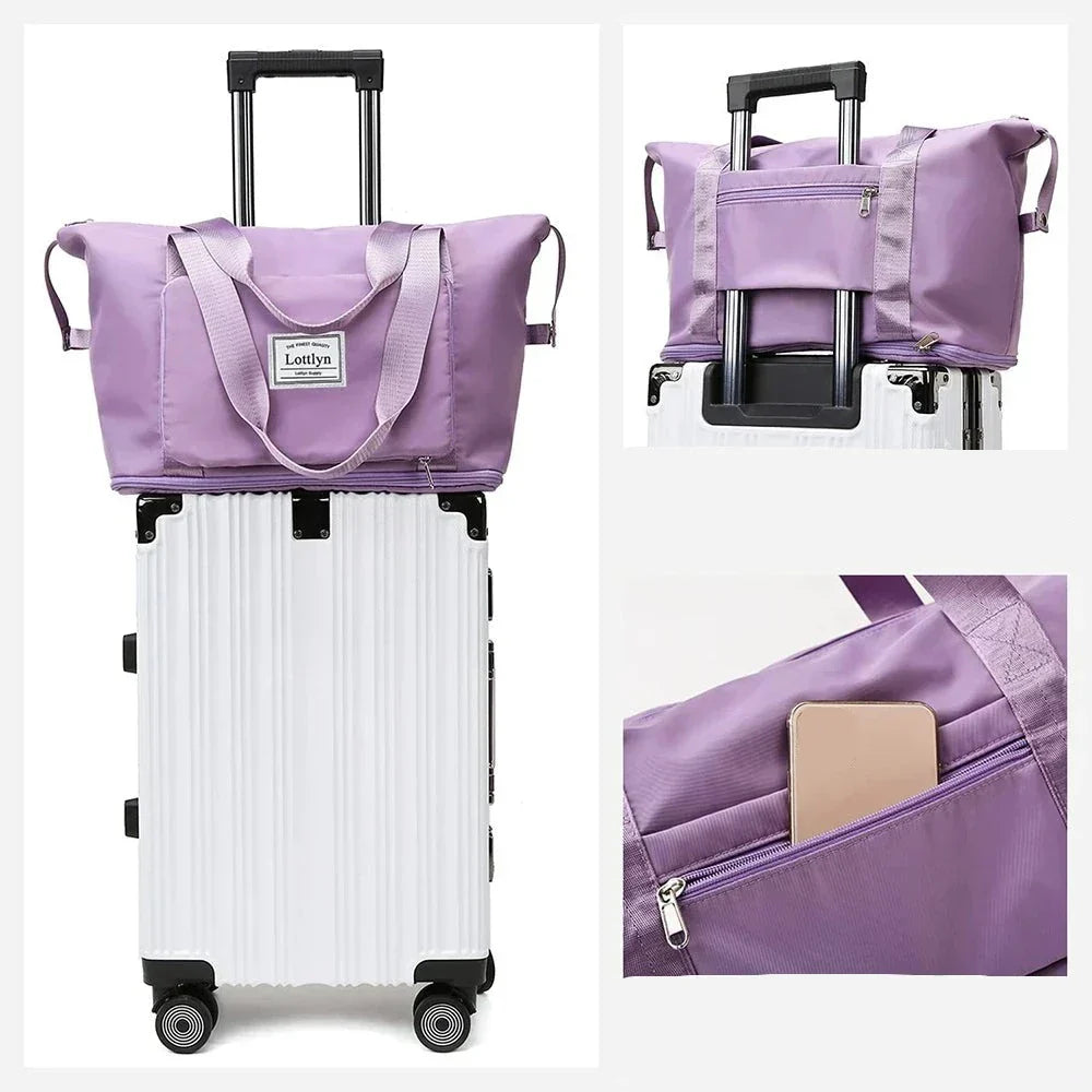 Sac de voyage polyvalent pour femmes, spacieux, pliable, en polyester