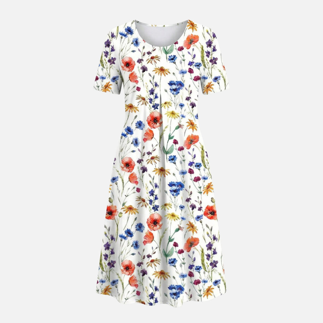 Käthe | Robe Midi Femme en Viscose avec Ceinture à Nouer – Viscose Midi Cintrée avec Ceinture
