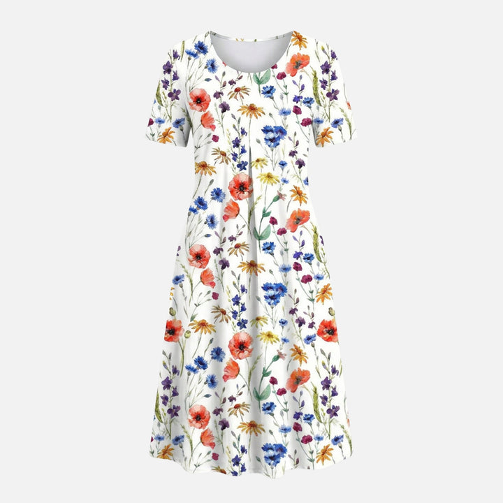 Käthe | Robe Midi Femme en Viscose avec Ceinture à Nouer – Viscose Midi Cintrée avec Ceinture