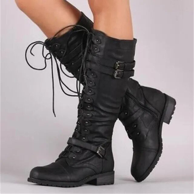 Bottes à lacets pour femmes avec détails en boucle | Décontracté