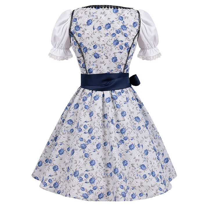 Robe Dirndl Traditionnelle Bleue pour Femmes Oktoberfest