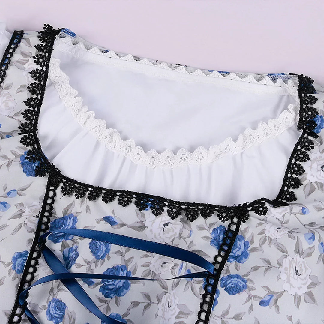 Robe Dirndl Traditionnelle Bleue pour Femmes Oktoberfest