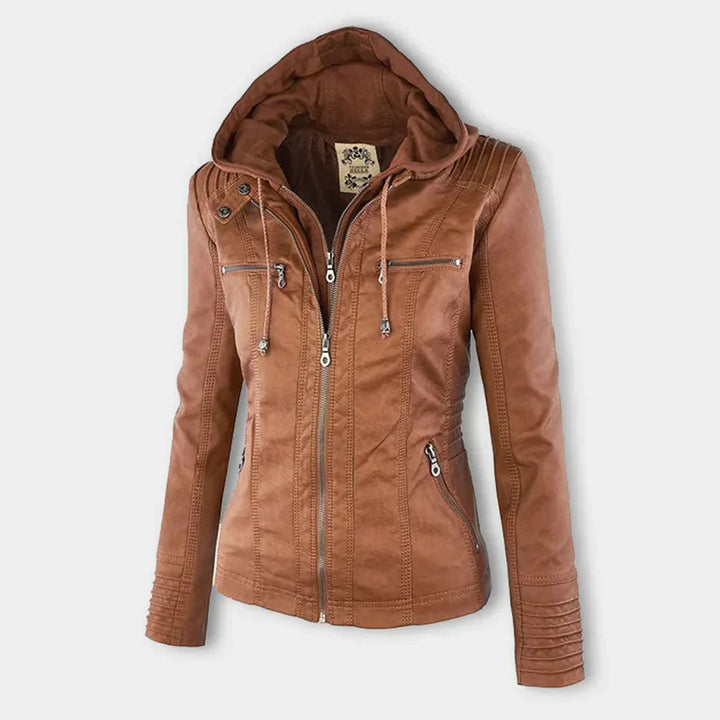 Wolff - veste en cuir pour femmes avec capuche
