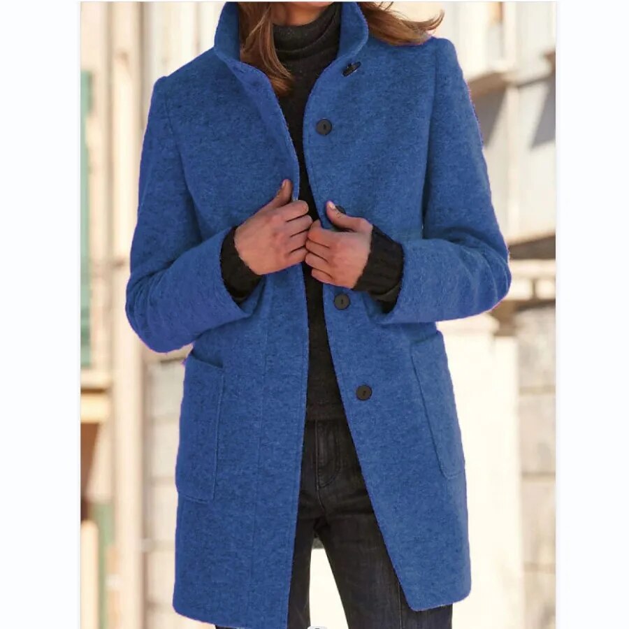 Manteau d'hiver Femme | Long avec Boutons et Poches