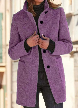 Manteau d'hiver femme | Long avec boutons et poches