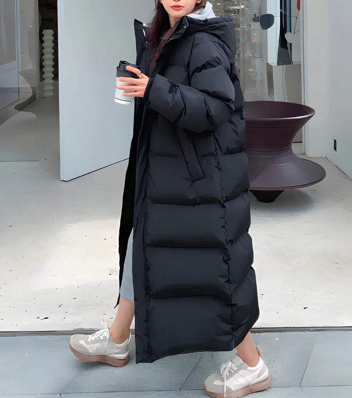 Veste en Duvet Femme Longue Avec Capuche | Parka d'Hiver Doublée