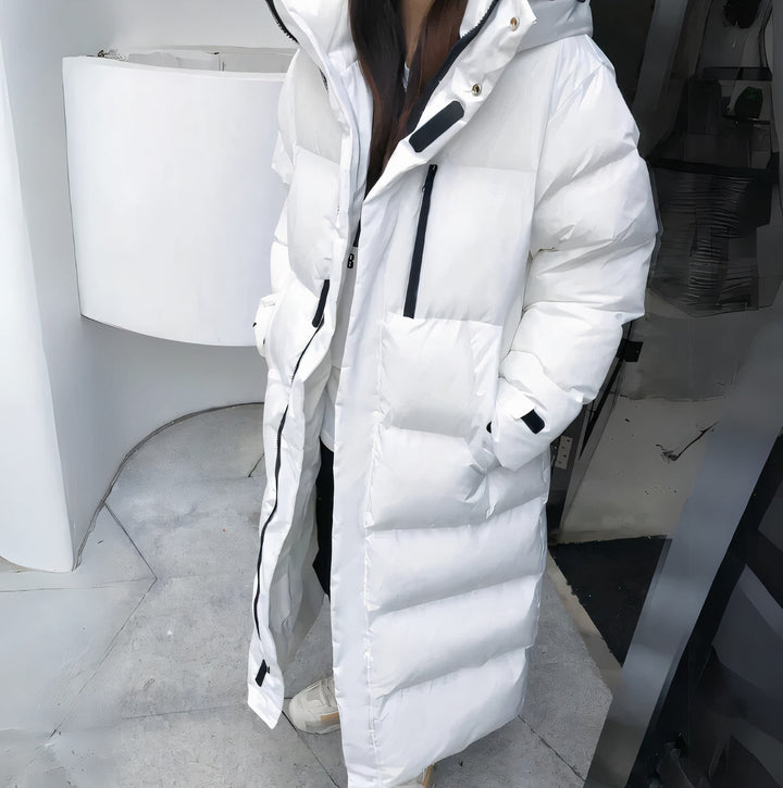 Veste en Duvet Femme Longue Avec Capuche | Parka d'Hiver Doublée