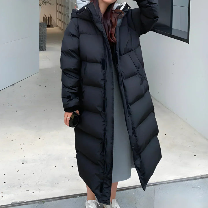 Veste en Duvet Femme Longue Avec Capuche | Parka d'Hiver Doublée