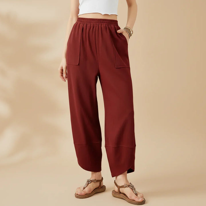 Pantalon Cheville Femme Pantalon en Tissu Décontracté