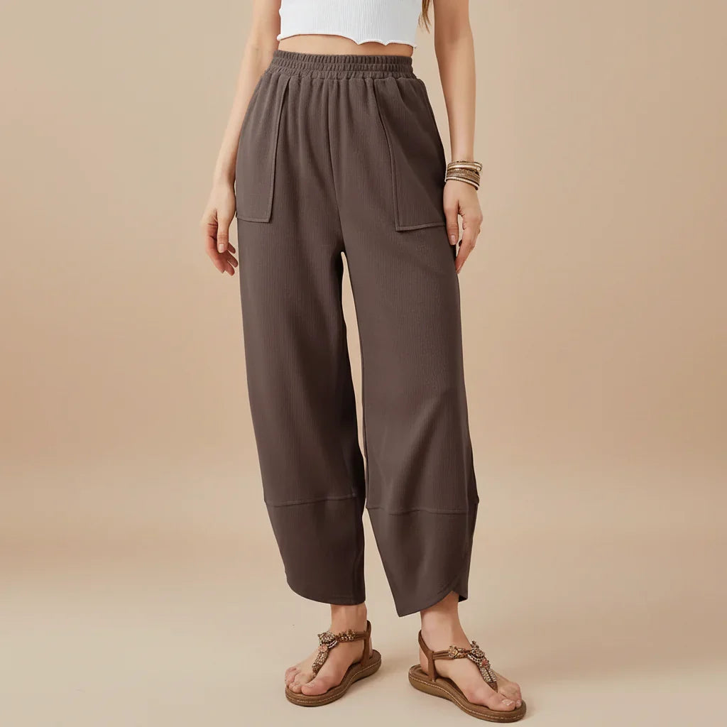 Pantalon Cheville Femme Pantalon en Tissu Décontracté