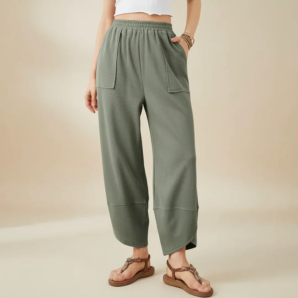 Pantalon Cheville Femme Pantalon en Tissu Décontracté